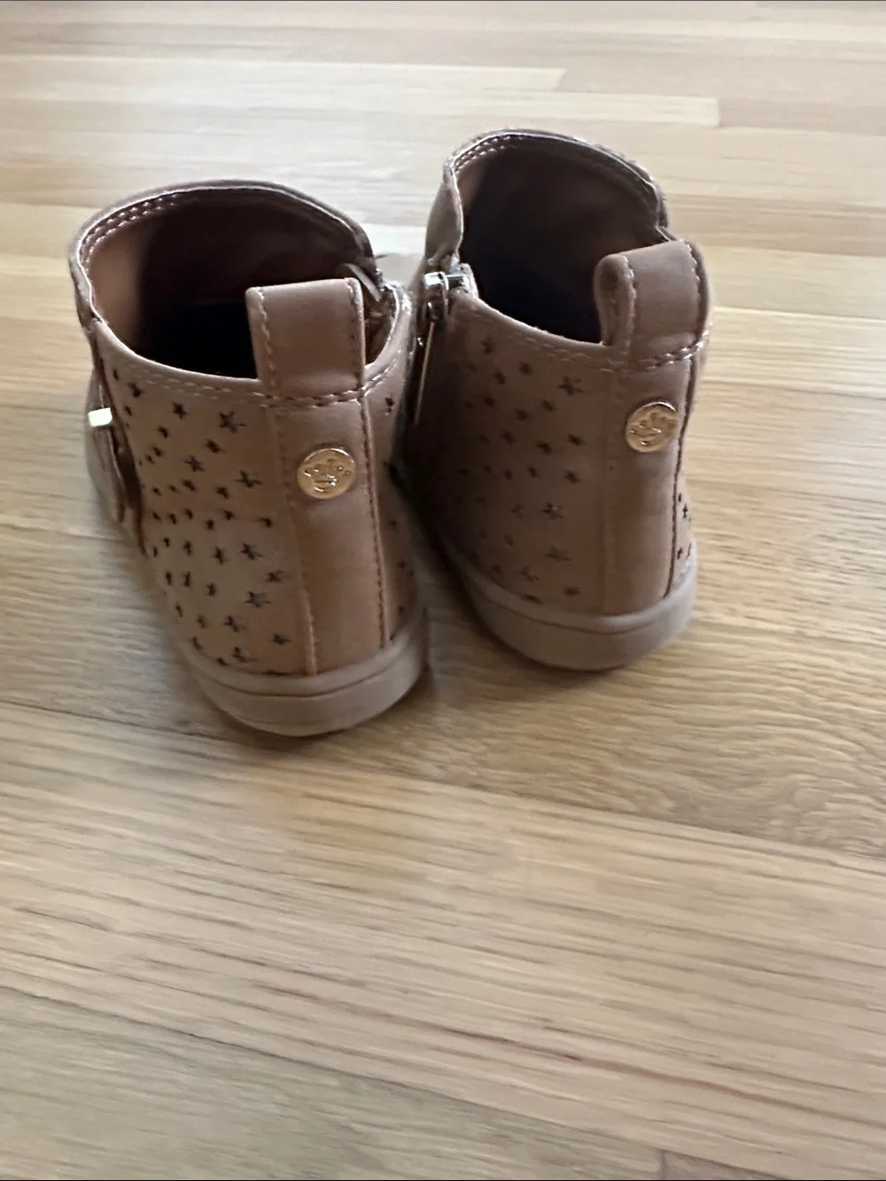 Nina Girls Tan Ankle Boots with Gold Buckle
